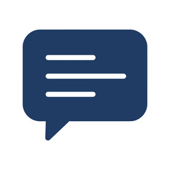 Dark blue speech bubble icon communication message symbol chat box graphic dialogue illustration