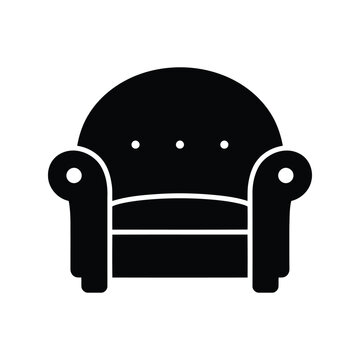 recommend clip art: Comfortable armchair icon silhouette plush upholstered furniture living room seating modern home decor graphic