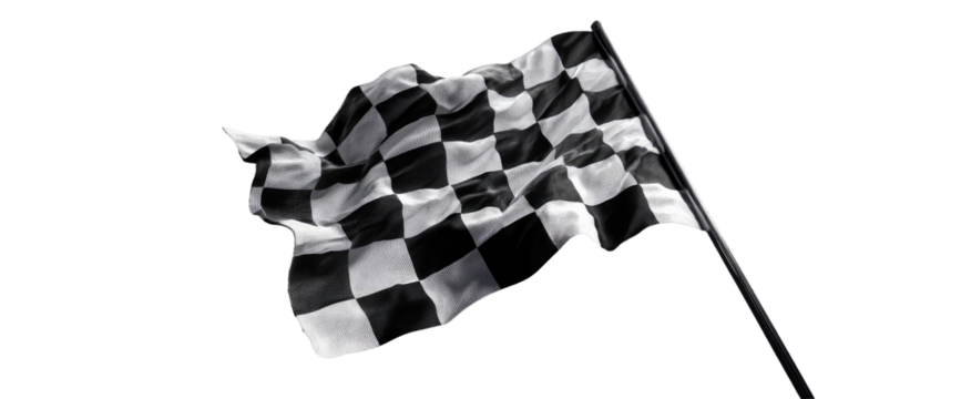 Checkered flag waving in the wind