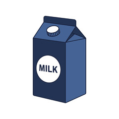 Blue milk carton vector illustration dairy beverage packaging healthy drink container isolated eps graphic