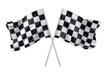 Two checkered racing flags crossed