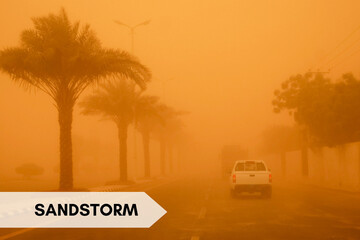 Sandstorm in orange dust putting dozens in hospital Global Warming Affects 