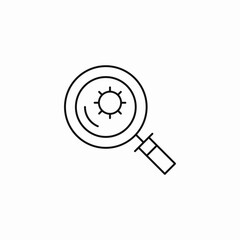 magnifying glass sunlight icon sign vector