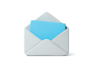 3D Envelope Icon with Blue Card