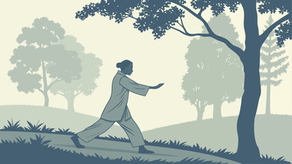 silhouette of a man walking in the park