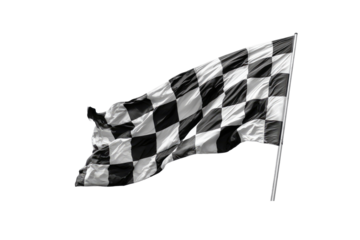 Checkered race flag waving
