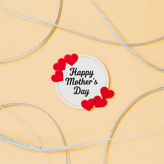 A beautiful vintage valentine's day card with a red heart, ribbon, and intricate paper decorations.