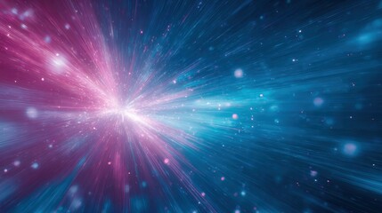 Naklejka premium Cosmic Burst of Energy: Abstract Pink and Blue Nebula Background for Science and Technology