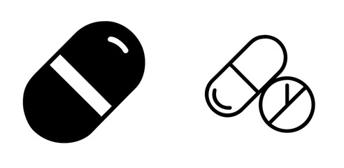 Pill Capsule Icon for Medicine, Healthcare, and Pharmacy Design