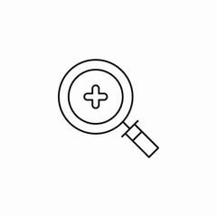 zoom in magnifying glass icon sign vector