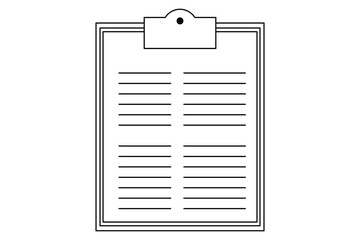 Modern minimalist one line art drawing of a clipboard with checklist vector illustration