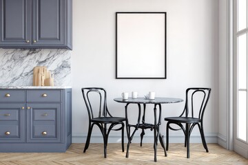 Modern kitchen corner with small table and chairs