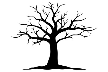 Fototapeta premium Dead tree vector silhouette