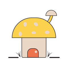 Mushroom House Vector Clipart illustration 