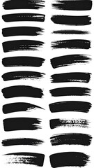 Set of black paintbrush strokes
