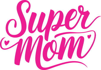 Super Mom Papercut Typography Design