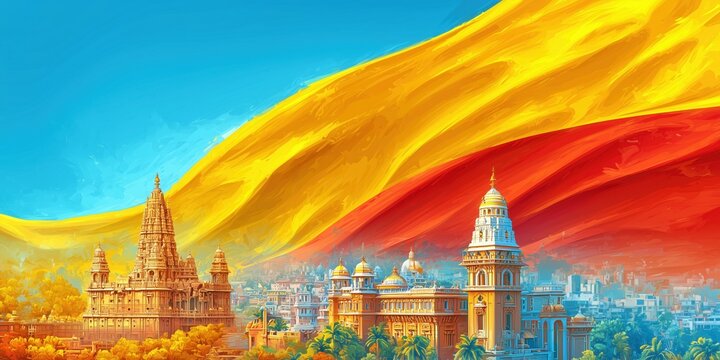 Karnataka Formation Day celebration background.
