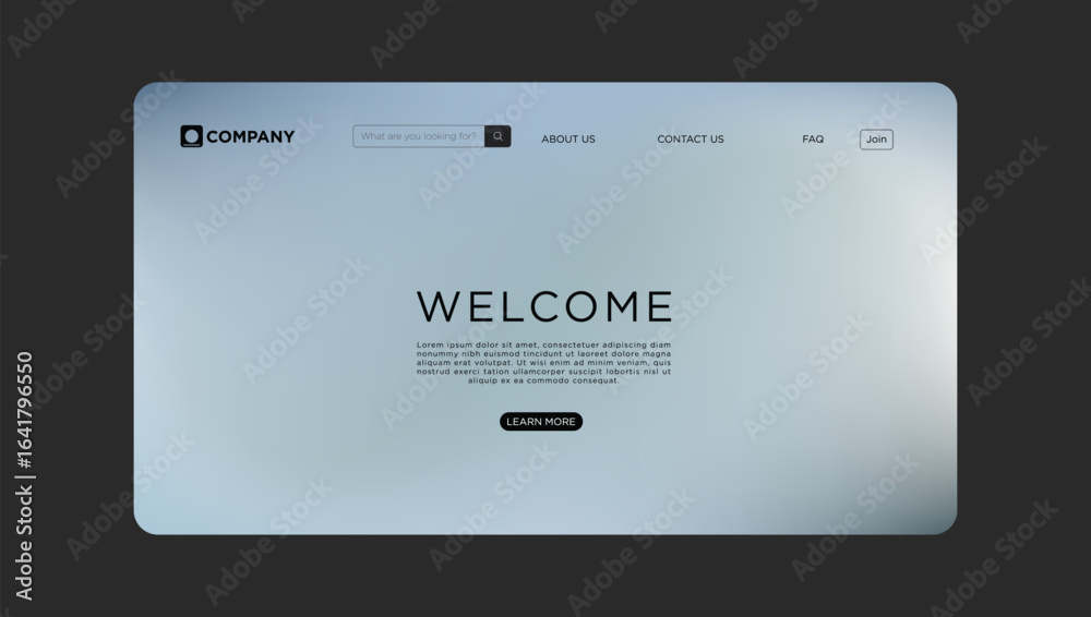 Wall mural modern welcome page design for website or app with clean aesthetic and user friendly interface