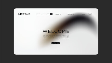 Modern website design with clean welcome page for online business or company landing page template