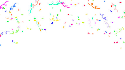 celebratory confetti falling on a transparent background