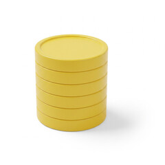 Stack of golden coins representing wealth, savings, investment on transparent background