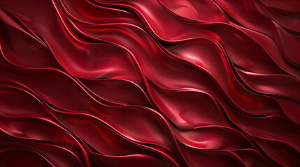 Abstract red silk wavy background, smooth and shiny texture, elegant and luxurious design, perfect for backgrounds and wallpapers, high resolution