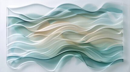 Abstract flowing ribbon design with red, purple and blue colors, smooth and elegant curves, creating a sense of movement against a clean white background