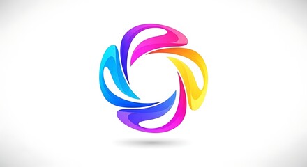 Abstract colorful swirl logo design vector illustration on white background