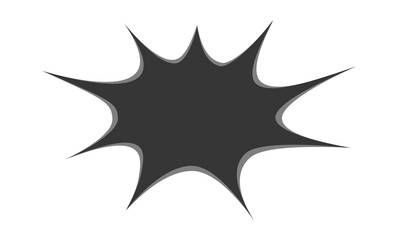Comic burst speech bubble on transparent background. Manga inspired black spiky pop-art and cartoon style graphic element.