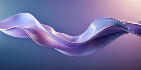 Abstract lavender fabric wave on gradient abstract background. 3d render