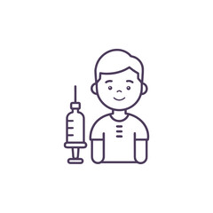 A person receiving a vaccination against the virus vaccine