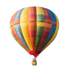 Naklejka premium Colorful hot air balloon flight over landscape