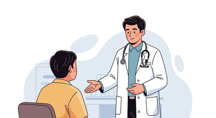 Doctor explaining diagnosis to patient in consultation providing healthcare advice