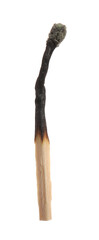 One burnt match isolated on white. Tool for starting fire