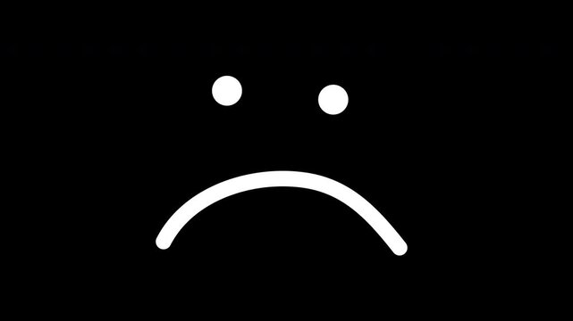 Trauriger Smiley Gesicht Mund animiert Mund nach unten