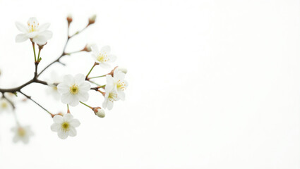 Delicate White Blossoms of a Tree Scattered Across Creating a Poetic Spring Scene with Natural Beauty