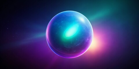 Luminous orb on colorful gradient abstract background. 3d render