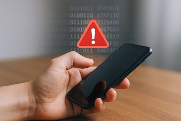 Cybersecurity Alert on Mobile Phone: A Digital Security Concept for Online Protection and Data Safety