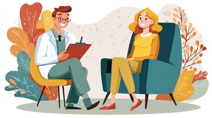 psychology mental health and people concept  smiling psychologist with notebook and woman patient at psychotherapy session no logos no brands ar 169
