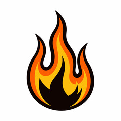 Cartoon graphic of stylized fire flames