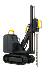 Fototapeta premium Electric crawler drilling rig with a compact footprint for efficient operation in tight shaft spaces.