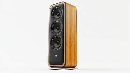 Fototapeta premium Isolated modern wooden loudspeaker design for superior audio performance