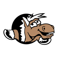 Horse Funny Crazy Hole Laughing Comic Riding Cartoon