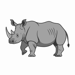 Fototapeta premium Gray rhinoceros illustration