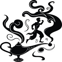 An Enchanted Fairy Silhouette with Bioluminescent Wings, A Symbol of Magic, Fantasy, and the Mysterious Glow of Nature and the Forest.