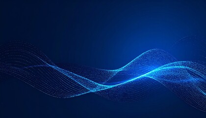 Abstract blue digital wave on dark background