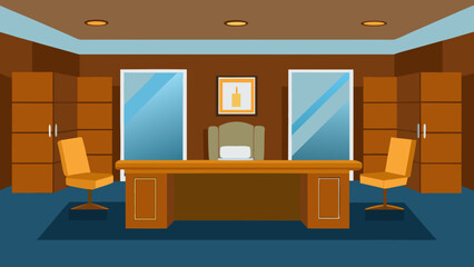 High Gloss Wood Paneled Executive Suite