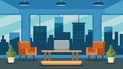 Luxury penthouse office with balcony seating