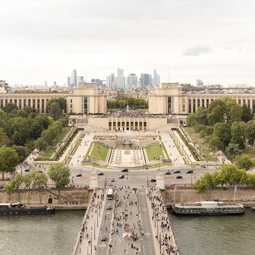 Trocad&eacute;ro seen from the Eiffel tower, Paris, France