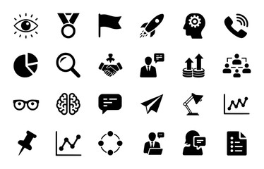 Business and finance icons collection vector shape